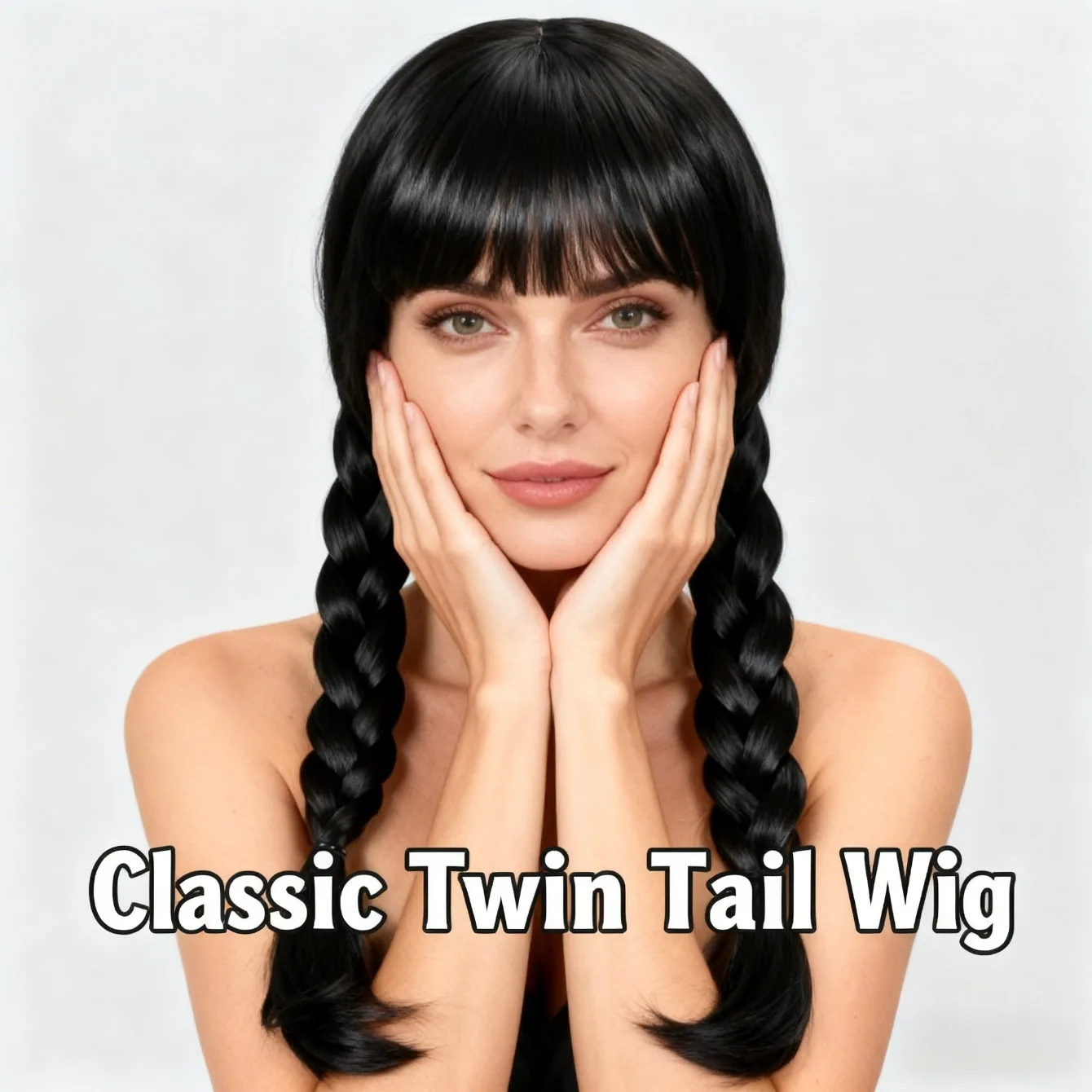 

Cosplay Black Double Braid Wig - Special for Halloween Role-Playing