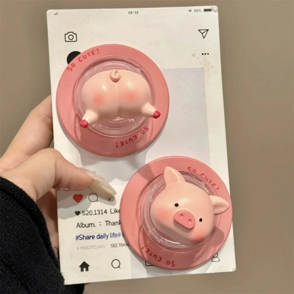 

Korean Cute Cartoon Piggy Magnetic Holder Acrylic Phone Grip Tok Detachable Bracket For Magsafe Lovely Kawaii Case Gift Support