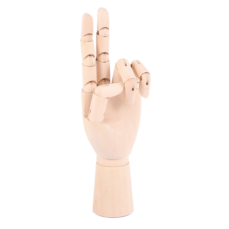 7Inch Wooden Sectioned Opposable Articulated Left/Right Hand Figure Manikin Hand Model For Drawing, Sketching, Painting (Left+Ri