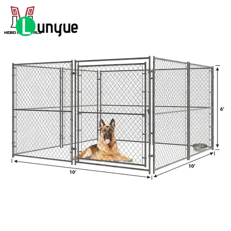 Foldable Steel Wire Dog Cage Tubular Metal Kennel Strong Breathable Pet Crate for Outdoor Use Durable Portable Animal House