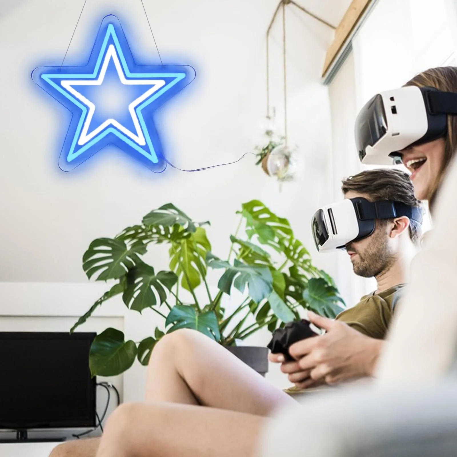 Neon Sign for Room Decor Star Neon Light LED Sign for Sports Fan Gaming Room Birthday Gift USB Powered 12.8"*12"