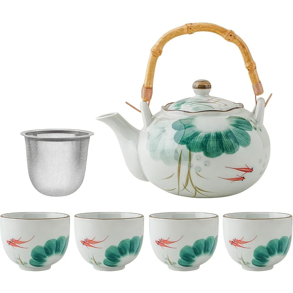 

Old Craftsman Teapot Japanese Teapot and Cup Set Detachable loose-leaf Tea infuser - 1 ceramic teapot (22 oz.)