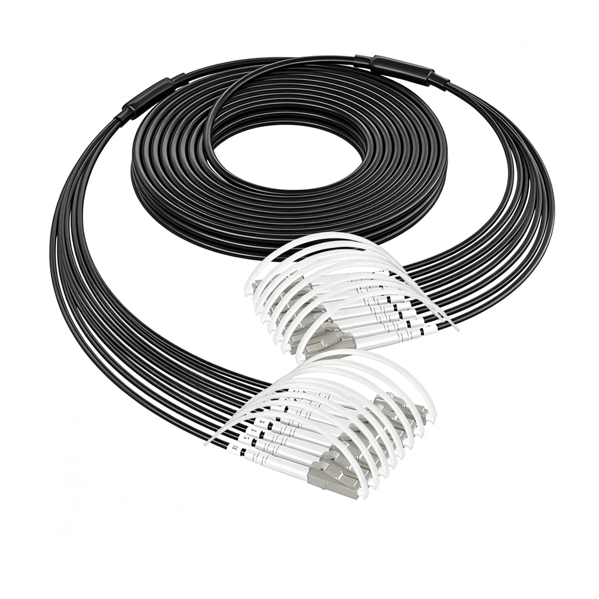 armored fiber jumper OM3 6C 8C TPU 150M 200M 250M300M LC to FC SC ST multimode 6 8 cores 5mm optical patchcord outdoor 6/8 fiber