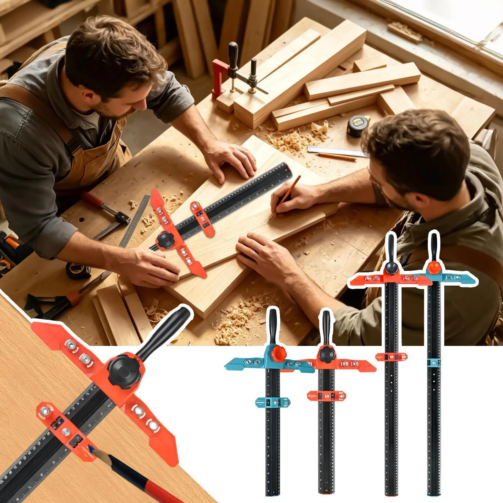 Woodworking Scriber Marking Square Adjustable Scribing Angle Guide Woodworking Position Square For Carpentry Drafting Contractor