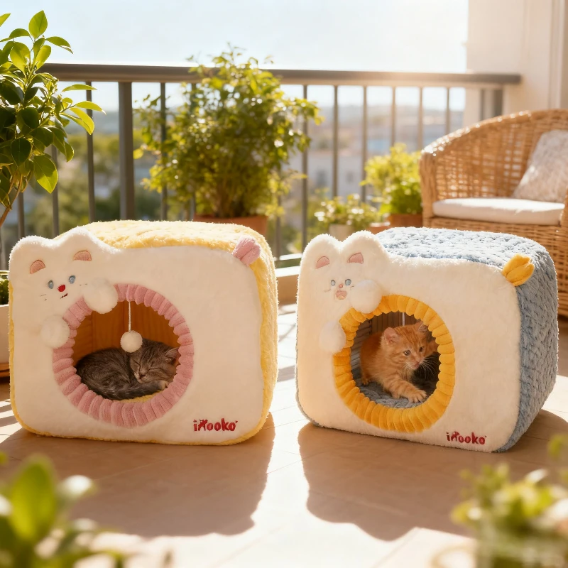 

Family Style Pet Bed Suitable for Dogs and Cats Cute and Warm Cat Bed Available All Year Round Detachable and Washable Dog House