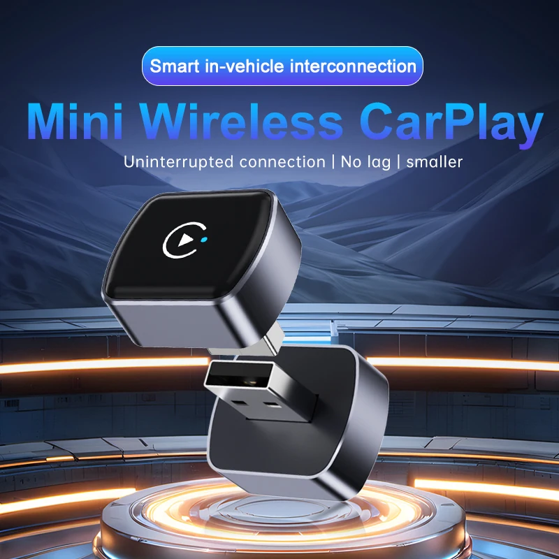 Fuallwin Vehicle Android Auto Car Play Adaptor Fast Auto-Connect Mini USB Car Play Dongle for Apple Carplay Wireless Adapter