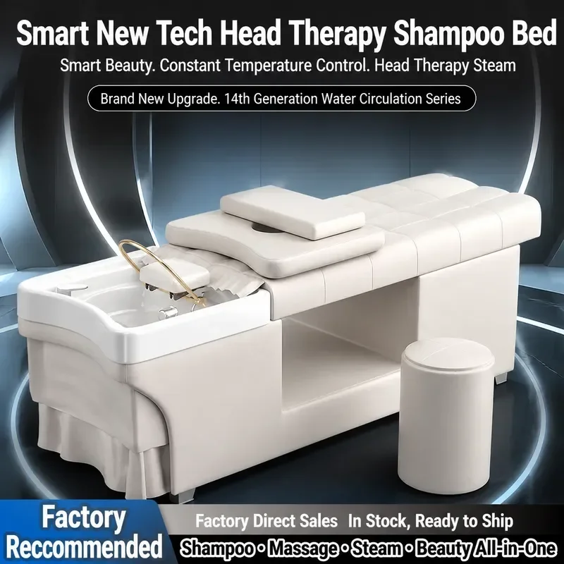 Thai Hair Treatment Bed with Fumigation Water Circulation Massage Shampoo Beauty Hair Care Flush Bed for Shop Use