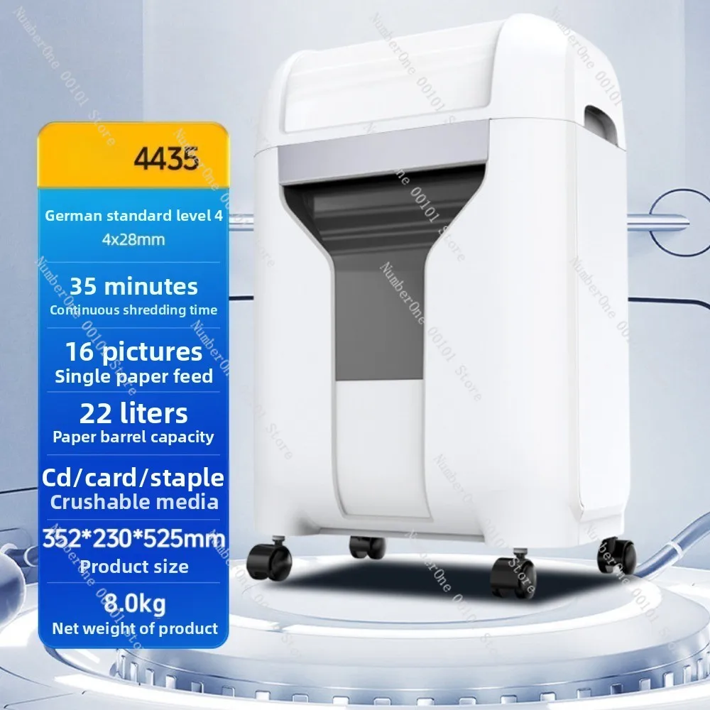25L 4435 Office Electric Shredder for Shredding Paper Particles Book Nails Cards Confidential Specific Document Shredder Level 5