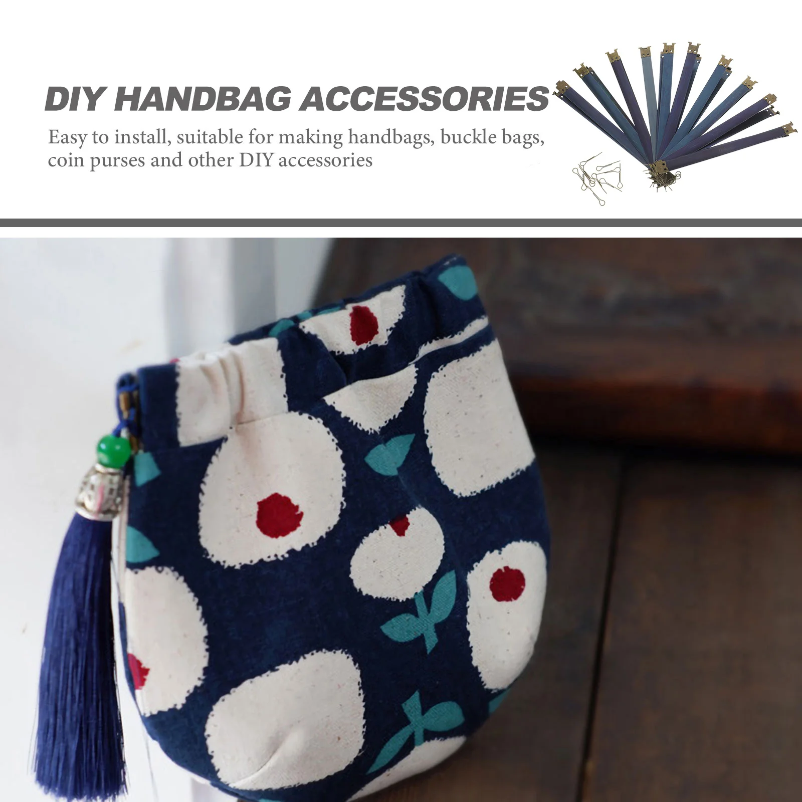 

10Pcs 20Cm Quality Frame Set Strong Spring Clip for Handbag Purse Clutch DIY Bag Making Accessories Sewing Projects