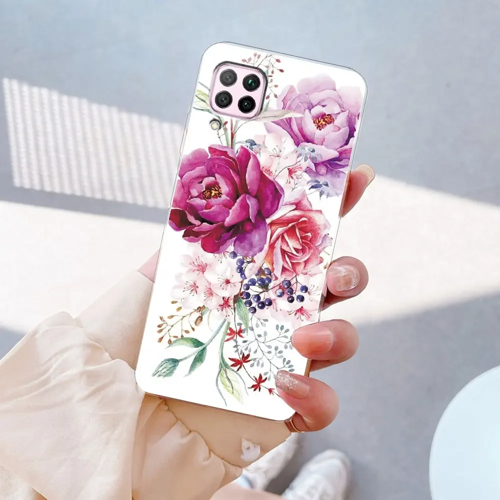 For Huawei P40 Lite Case P40 Lite E Marble Clear Soft Silicone Cases For Huawei P40 Lite Bumper Cover For Huawei P40Lite E Funda