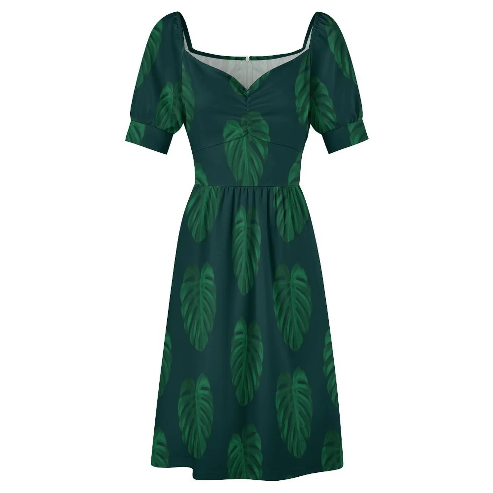 Copie de Monstera Deliciosa hojas Vestido de manga corta vestido lindo Falda de verano para mujer