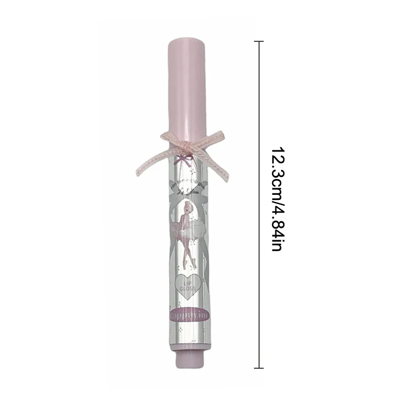 "Cappuvini Ballet Girls Mirror Crystal Lip Gloss Makeup Water Glass Lip Glaze Waterproof Film Forming Sponge Head Jelly Lip Tint