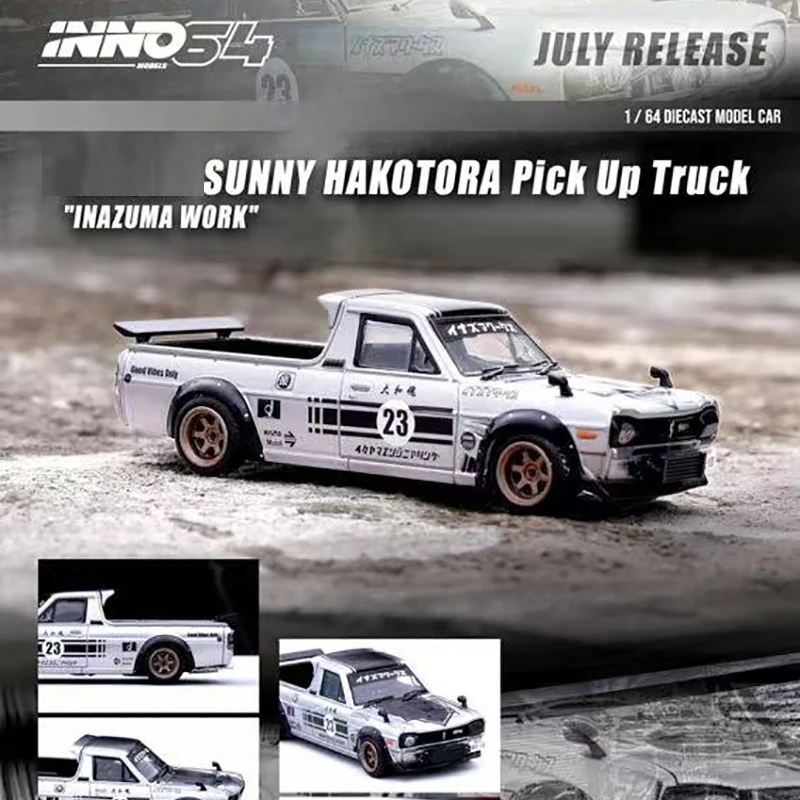 

INNO 1:64 Model Car Sunny Hakotora Pick Up Truck Alloy Vehicle - Silver