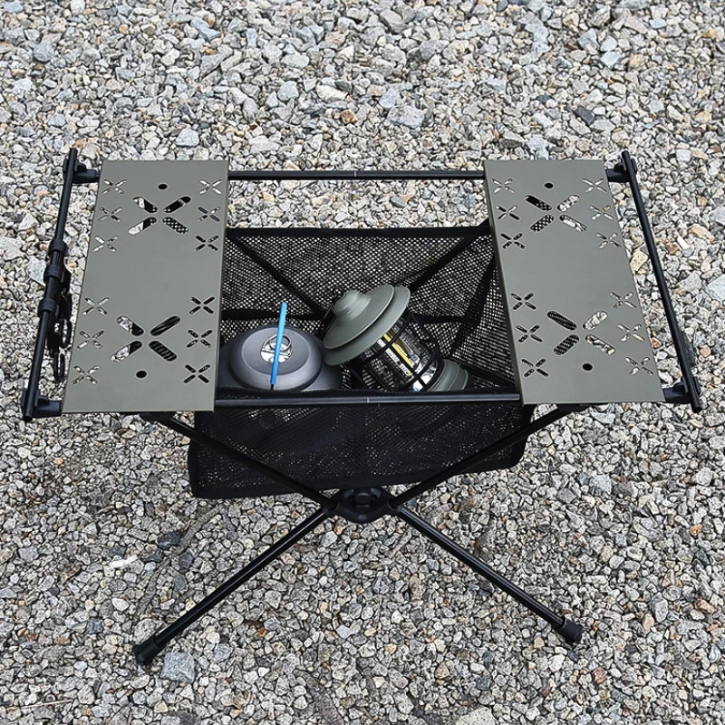 

Складной походный стол, алюминиевый легкий портативный стол с сетчатой сумкой для хранения для пикника на заднем дворе, барбекю, пешего туризма