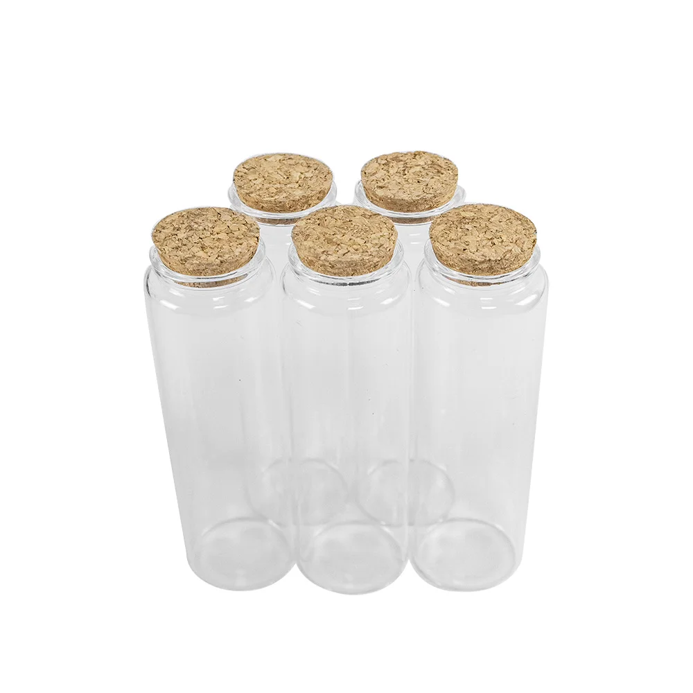 

6pcs/lot 47*150mm 200ml Cork Stopper Glass Bottles Spicy Storage Jar 200cc Bottle Food Containers Large Spice Candy Jars Vials