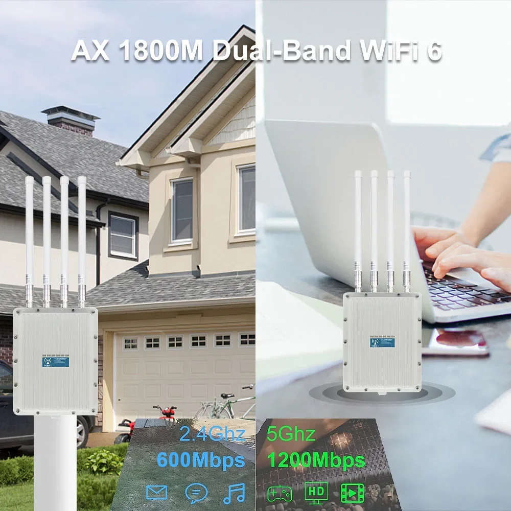 Dual Band Wireless Cpe Bridge 11ax 1800mbps Ceiling Wireless Ap Outdoor Long Range Wifi Access Point for Industrial 2.4G & 5G