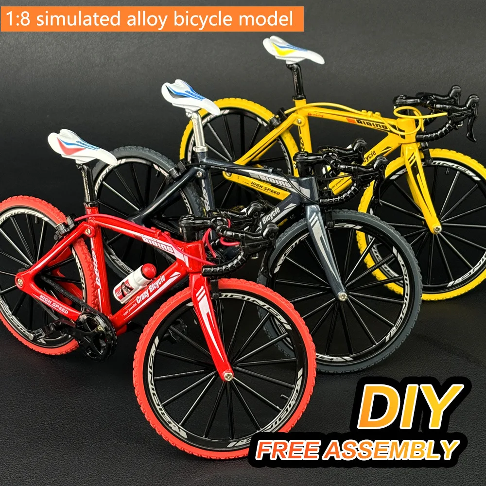 1: 8 DIY Assembly จักรยานจําลอง Mountain Track Bend Creative Assembly เครื่องประดับคอลเลกชันของขวัญ