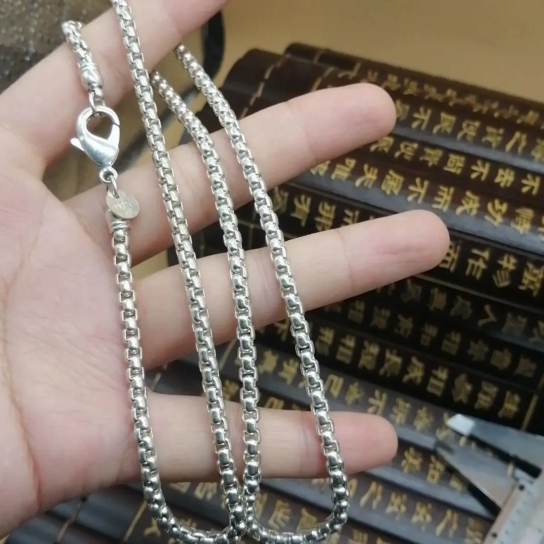 China national wind Tibetan silver cube sugar woven collar Miao Yin hanging chain