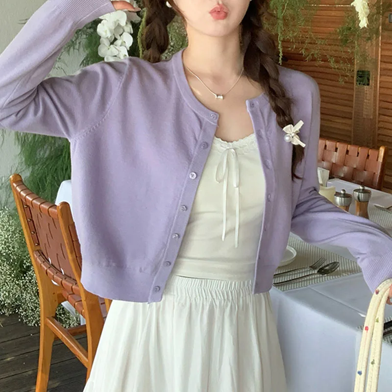 

Модный вязаный свитер с круглым вырезом, женские кардиганы Sueters De Mujer, красный вязаный свитер с длинными рукавами, кардиган, женские топы, трикотаж Q2383