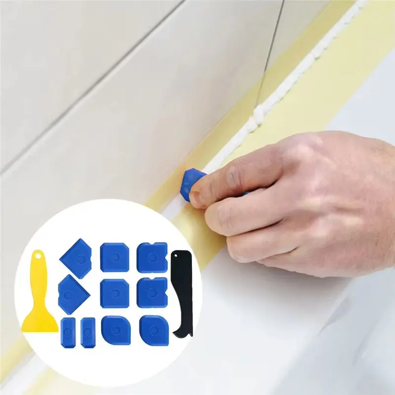 AS94-5Set Silicone Sealant Finishing Tools Kit For Bathrooms Kitchens Grout Removal Smoothing Sealant Caulk Removal Tools