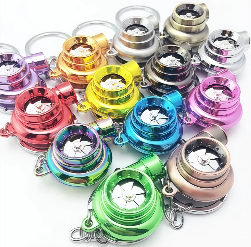 Porte-clés Turbo lumineux LED, Design de turbocompresseur, accessoire de moteur éclairé, cadeau automobile