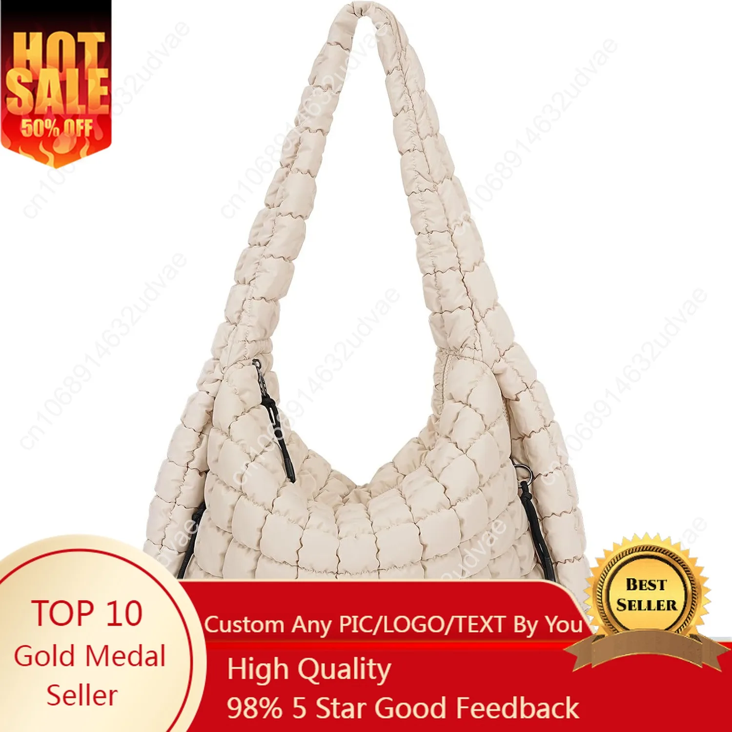 Juoxeepy Quilted Tote Bag Large Carryall Puffer Shoulder Bag Lightweight Padding Hobo Bag