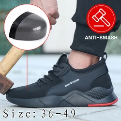 New Steel Toe Shoes Kevlar Fiber Safety Shoes Men's and Women's Breathable and Durable Steel Toe Work Shoes Fashion Large 36-49