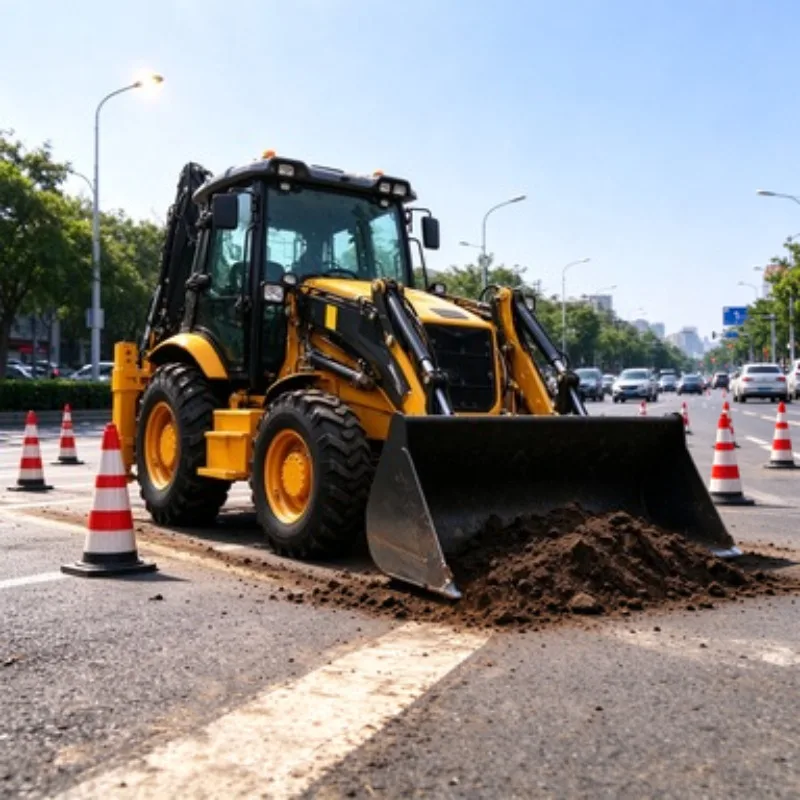 Professional Front End Loader Backhoe Digger Loader 4x4 with Bucket for Landscaping Work Use Site Project Work Use