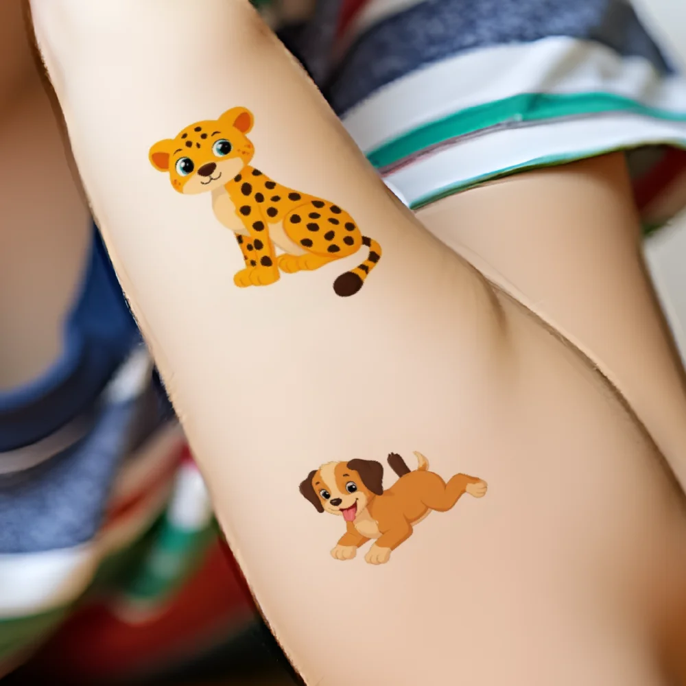 54 stks Tijdelijke Tattoo Zebra Waterdichte langdurige Lichaamsstickers Giraffe Papegaai Tijdelijke Tattoo Stickers Olifant Voor