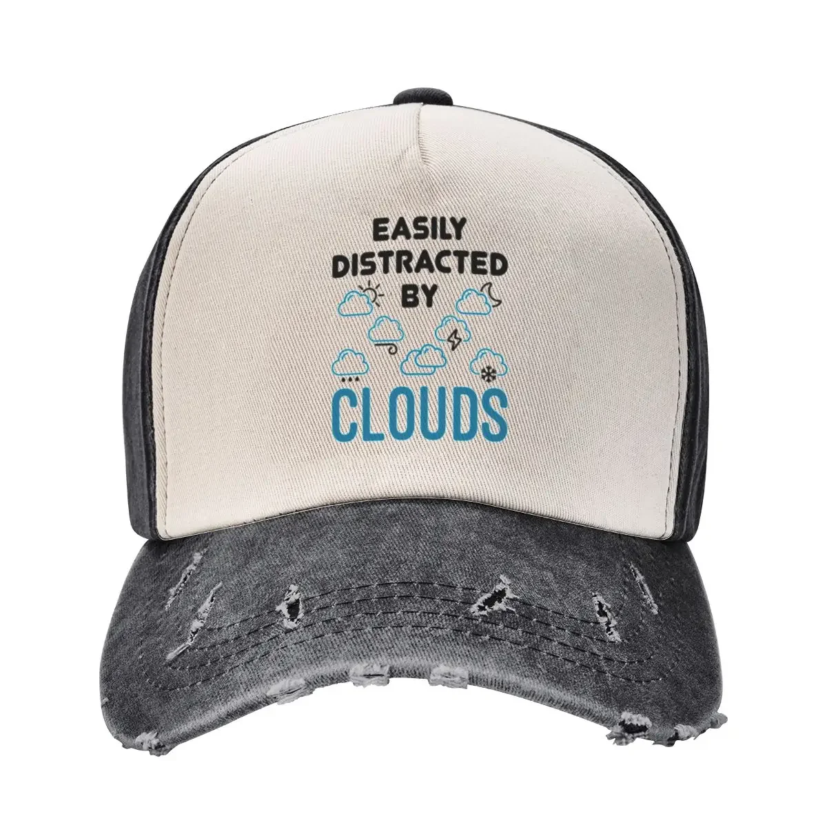 

Easily Distracted by Clouds Weather Meteorology Baseball Cap fun hats Sun Hat For Children luxury woman cap Icon Men Women's