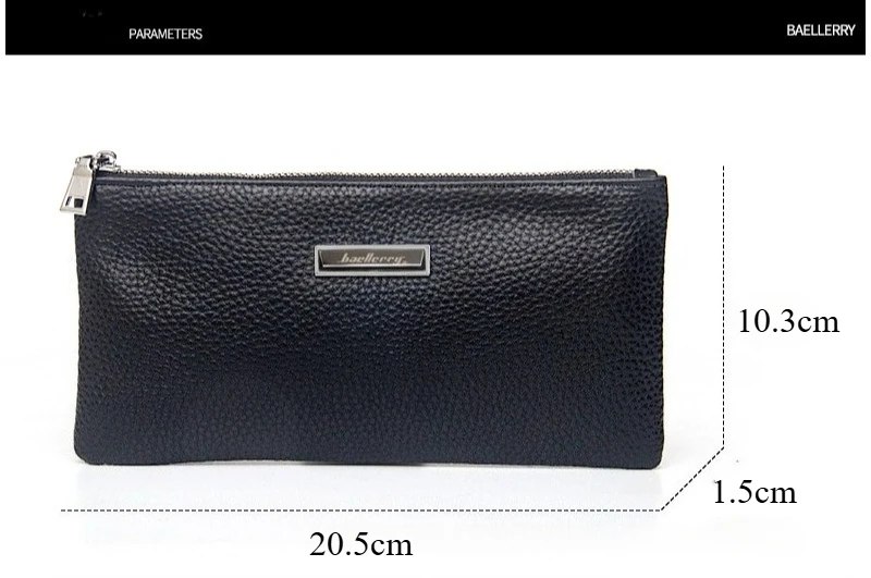 Baellerry Herren-Business-Geldbörse, lange Geldbörse aus echtem Leder, Geldhandtasche, Handy-Kartenhalter, Herren-Geschenk für Vater, Sohn, Ehemann – Detail 4