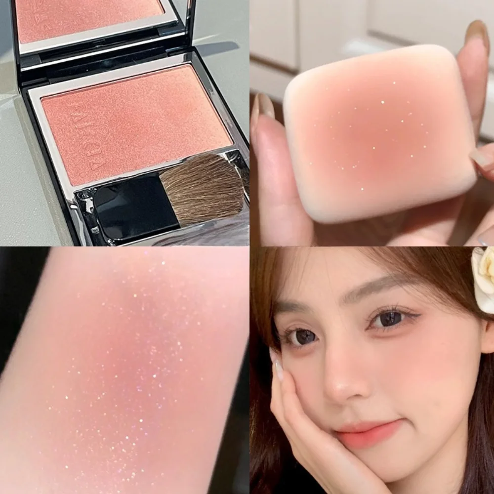Gradient Color Powder Blusher Pearlescent Glitter Natural Brightening Expansive Color Blusher High Visibility Color Highlight