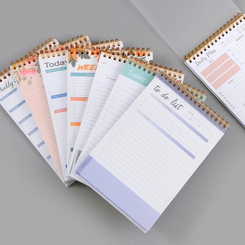 Daily Planner  A5 Coil Full English Time Management To Do List Calendar Efficiency Manual Notebooks Office Accessories