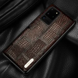 Brand Phone Case For Samsung Galaxy Note 20 10 S24 S23 S22 S21 S20 Ultra Plus Genuine Leather Shockproof Back Cover