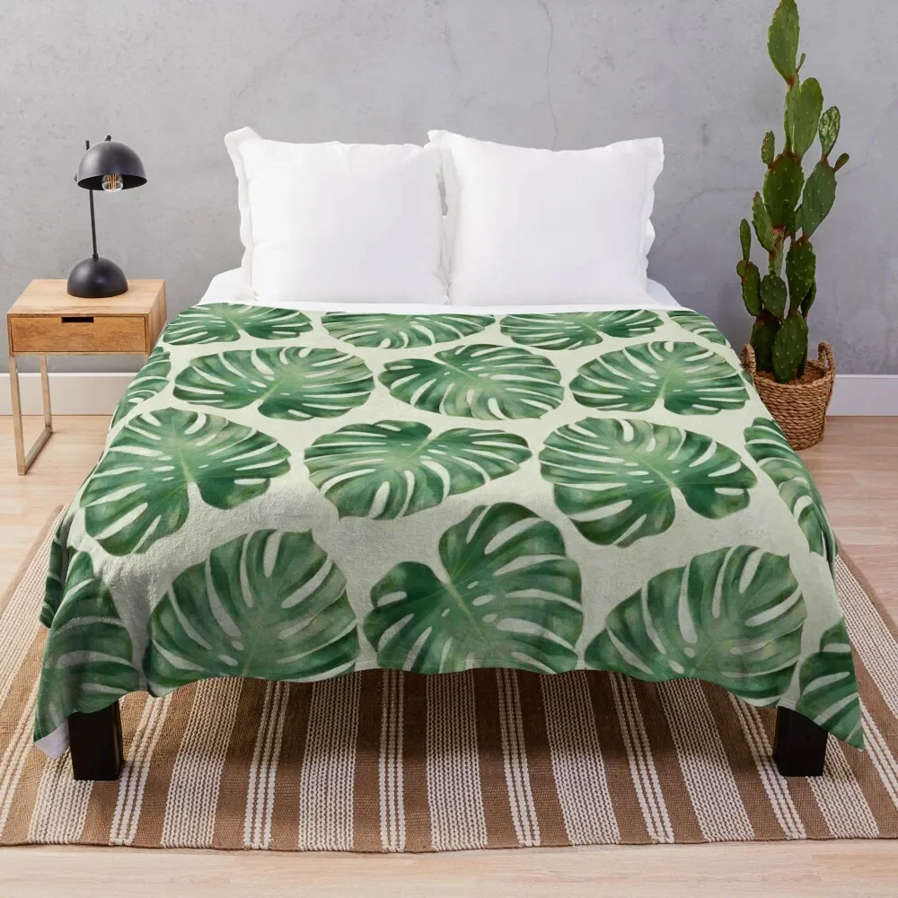 

Monstera leaves Throw Blanket Polar Moving christmas gifts Decorative Sofas Blankets