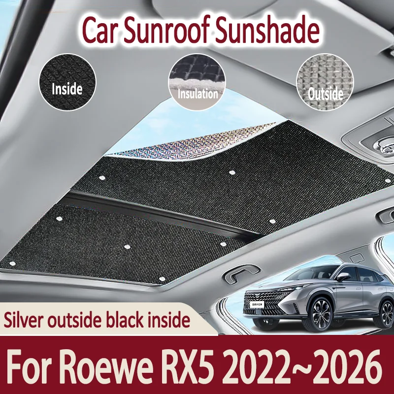 

Автомобильные солнцезащитные козырьки на крыше для Roewe RX5 D5X 2022 ~ 2026 2023 2024 MK3, солнцезащитный крем на крыше с автоматическим люком, теплоизоляция, аксессуары с защитой от УФ-лучей