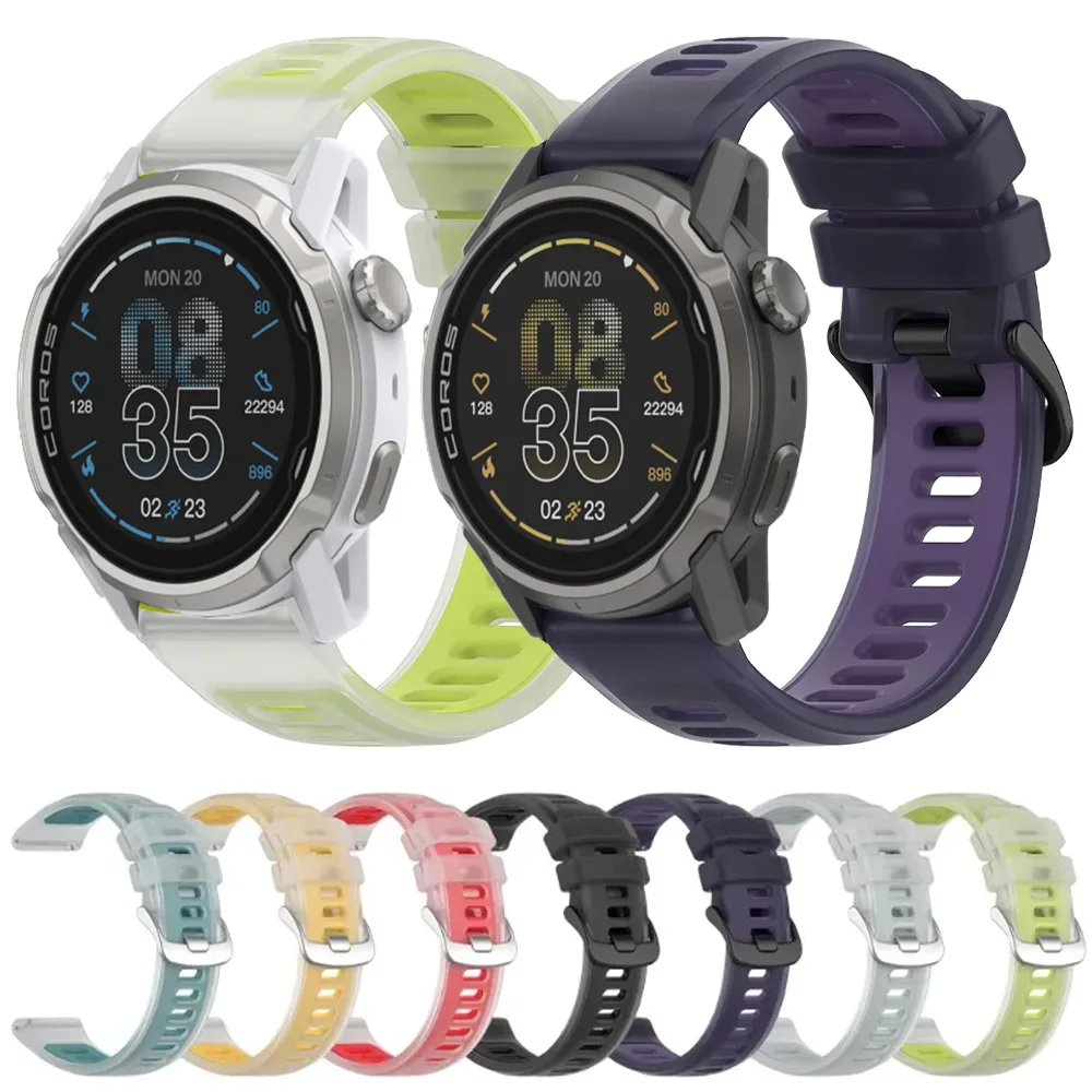 Correa de silicona semitransparente de 20mm y 22mm para reloj COROS APEX 4 42mm-2 Pro-Pro PACE 4-3-Pro, pulsera suave para reloj CMF 3-2-1 Pro