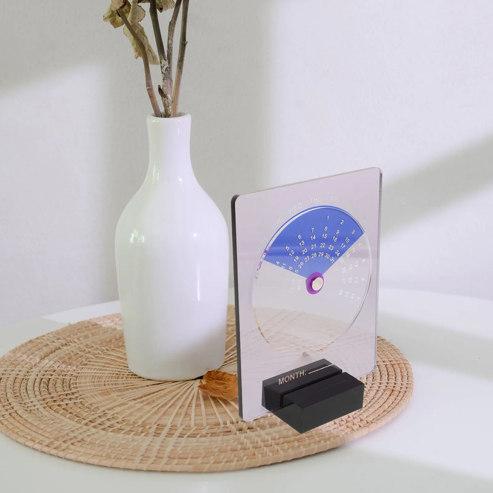 

Вращающийся акриловый вечный календарь 2025: настольное украшение в минималистичном стиле, функциональное отображение времени для рабочего пространства и гостиной