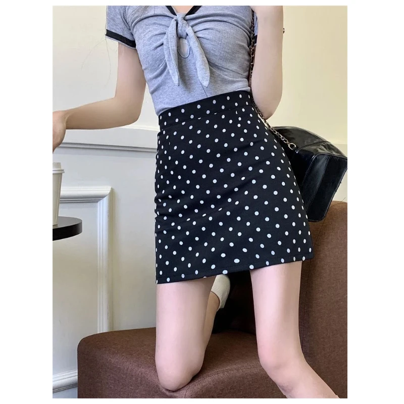 Sweet High Waist Printing Polka Dot Half Skirt Women Clothing New Youth Slim All-match Korean A-line Skirt Trend Fashion Summer