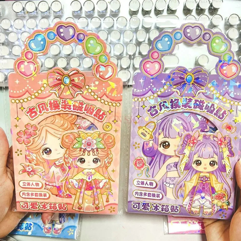 2box Magnetic replacement sticker cartoon girl repeatedly sticks refrigerator sticker