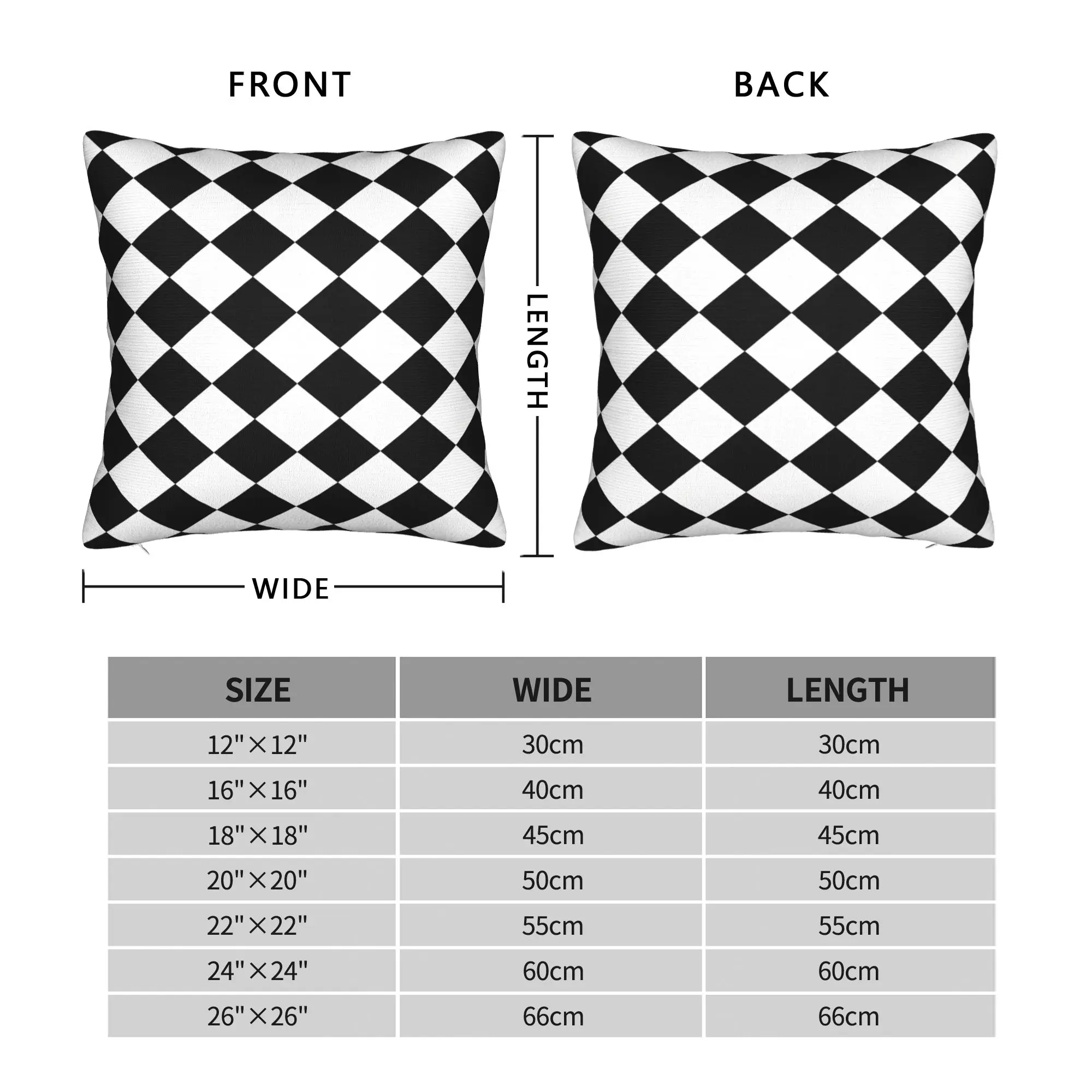 Pillow Case Black White Rhombus Argyle Soft  Pillow Cover For Wedding Party Home Decor Funny Pillowcases