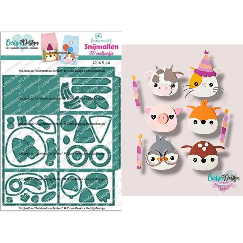 قوالب القطع المعدنية للحيوانات المختلفة الخماسية لحجز الخردة DIY قالب ألبوم الصور لصانع الإستنسل #1