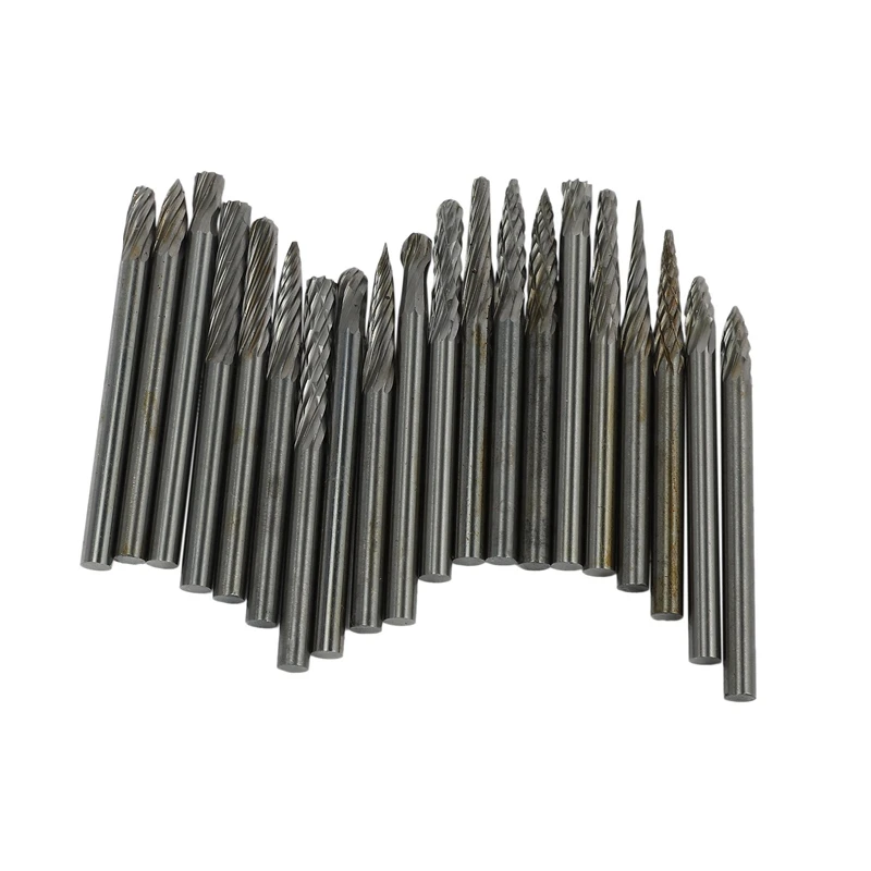 60Pc Full Double Grain Tungsten Carbide Rotary Burr Milling Cutter Milling Cutter Bit Set Mini Drill Rotating Tool