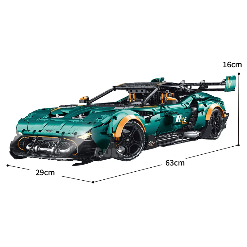 GULY 10647 Creative MOC Technology 1:8 Supercar Building Block Car Model 3794pcs Racing Car Bricks Assembly Toy for Adult Gift