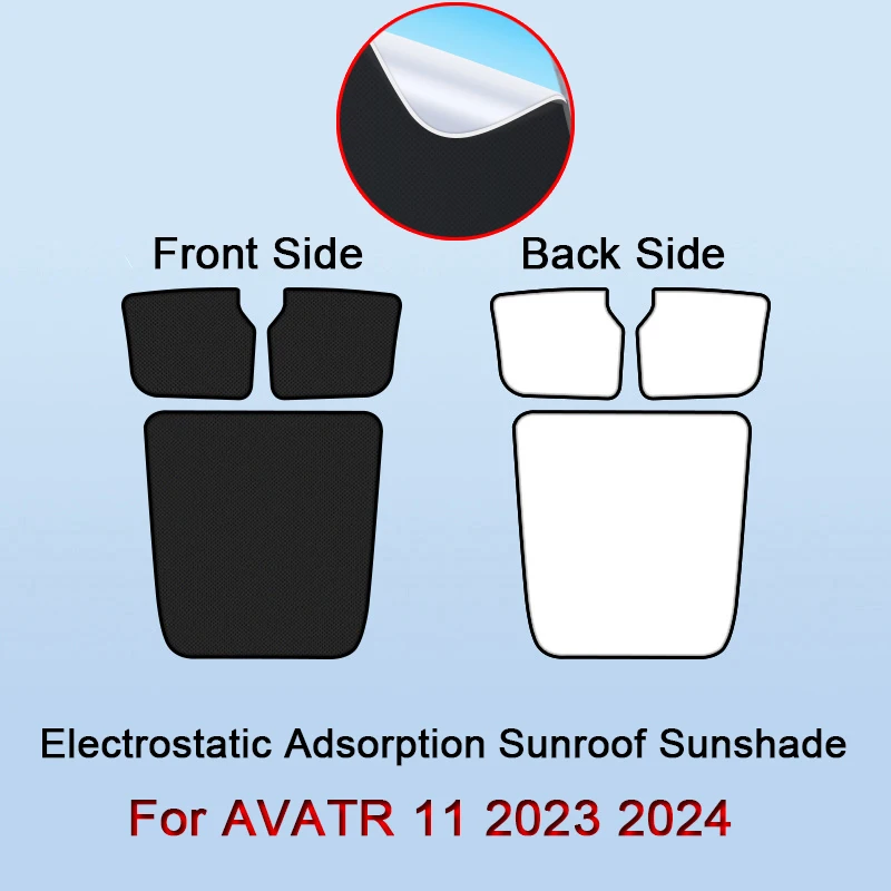 

Car Electrostatic Adsorption Sunroof Sunshade Covers For AVATR 11 2023 2024 2025 Heat Insulation Skylight Sticker Auto Accessory