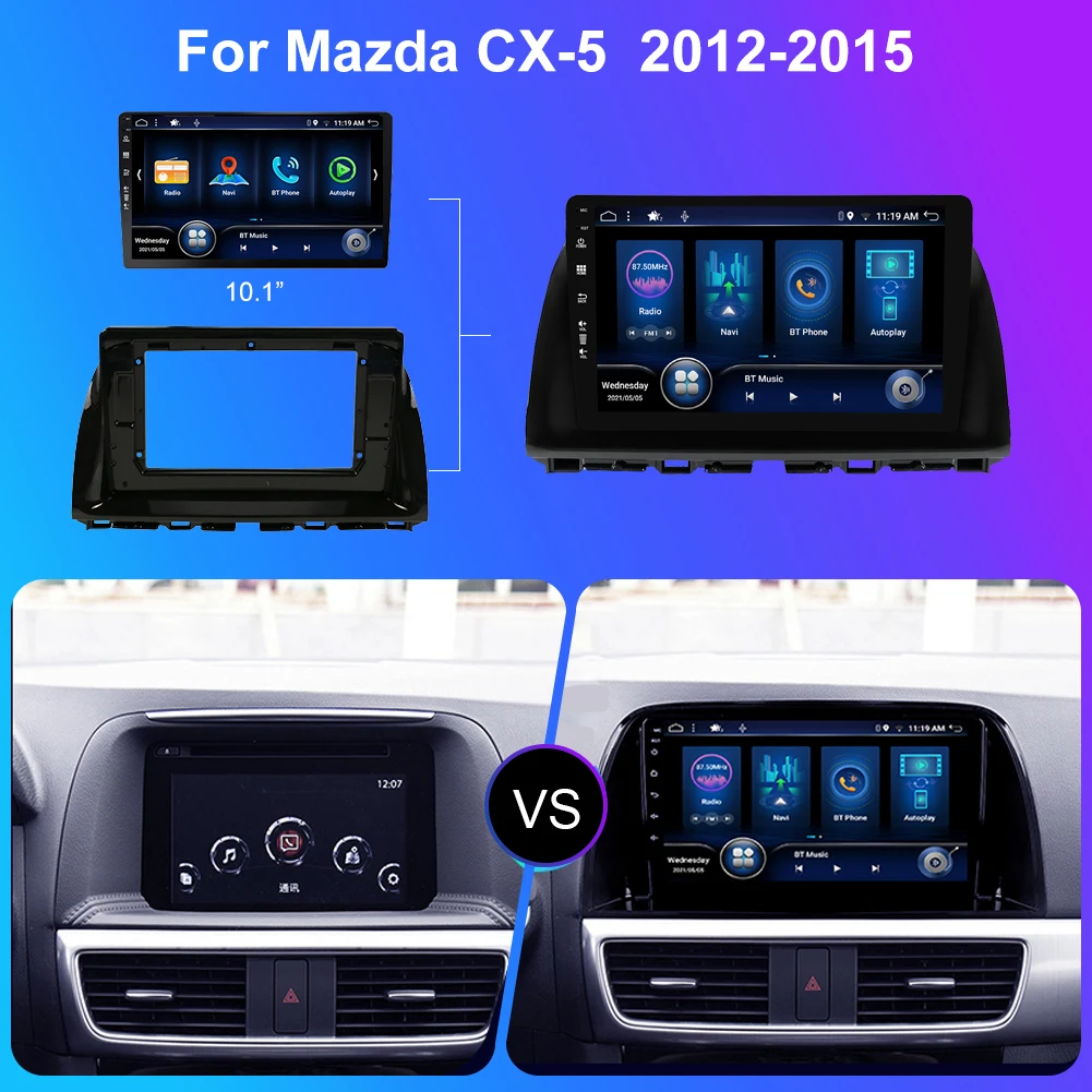 BXLIYER 4GB+64GB Android 12 Auto Car Radio For Mazda CX-5 2012-2015 Multimedia Video Player 1 Din GPS Navigation Auto Carplay