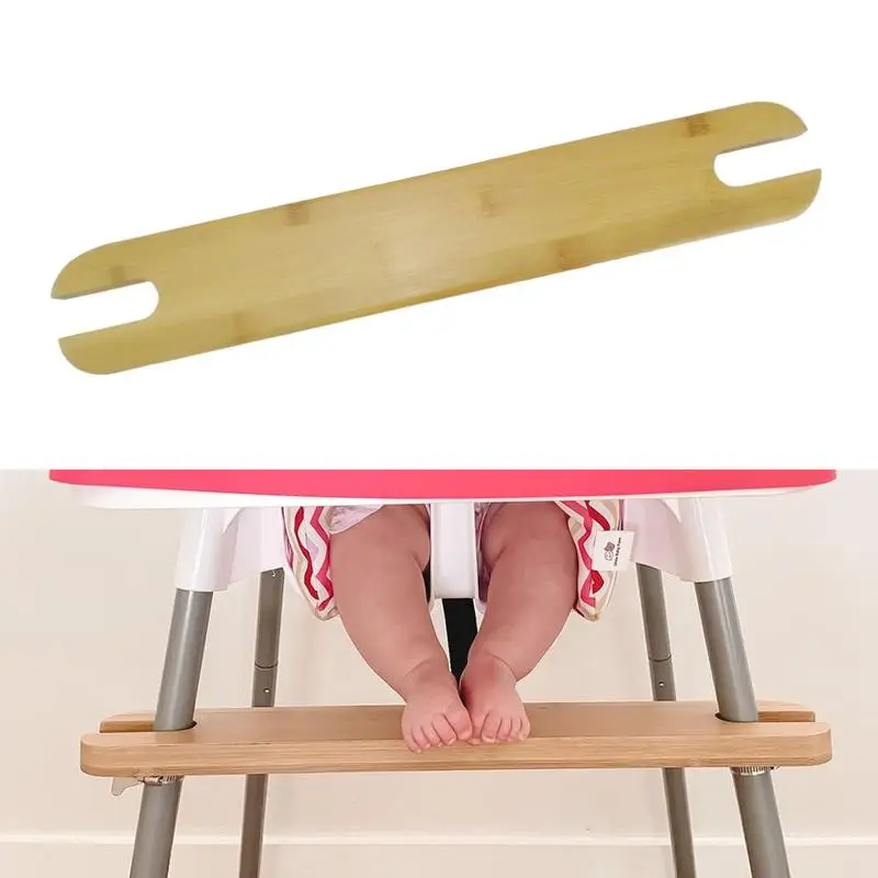 High Chair Footrest Non-Slip Natural Bamboo Wooden Foot Rest Baby Highchair Foot Rest High Chair Footrest With Rubber Ring