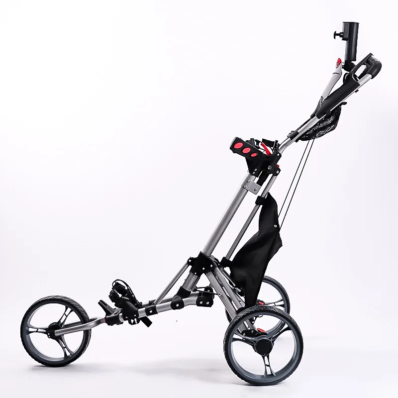 Golf cart, three-wheeled foldable trolley, aluminum frame golf cart