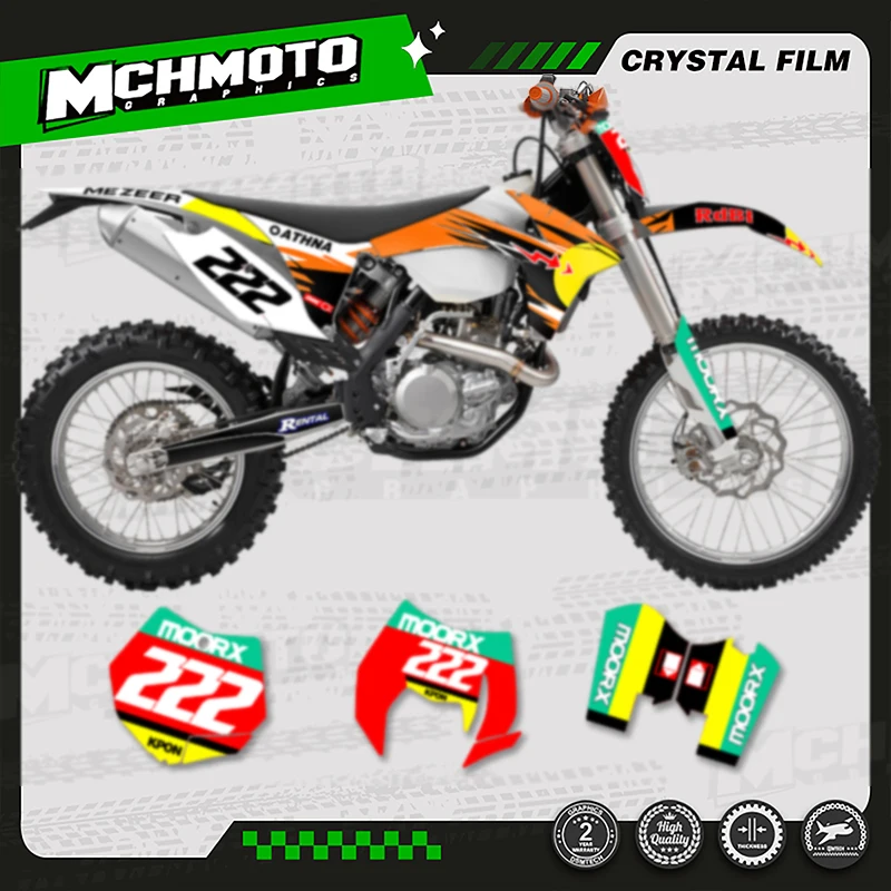 

MCHMFG Motorcycle Plastic Graphics Background Decal Sticker Kits for KTM EXC XCW 2012 2013 SX SXF 2011 2012 Number Name Custom