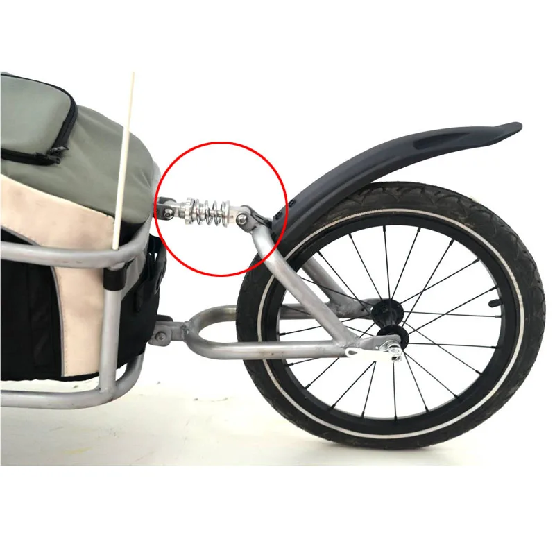 Bike Travel Trailer Cargo Trolley With 80L Bag Spring Suspension